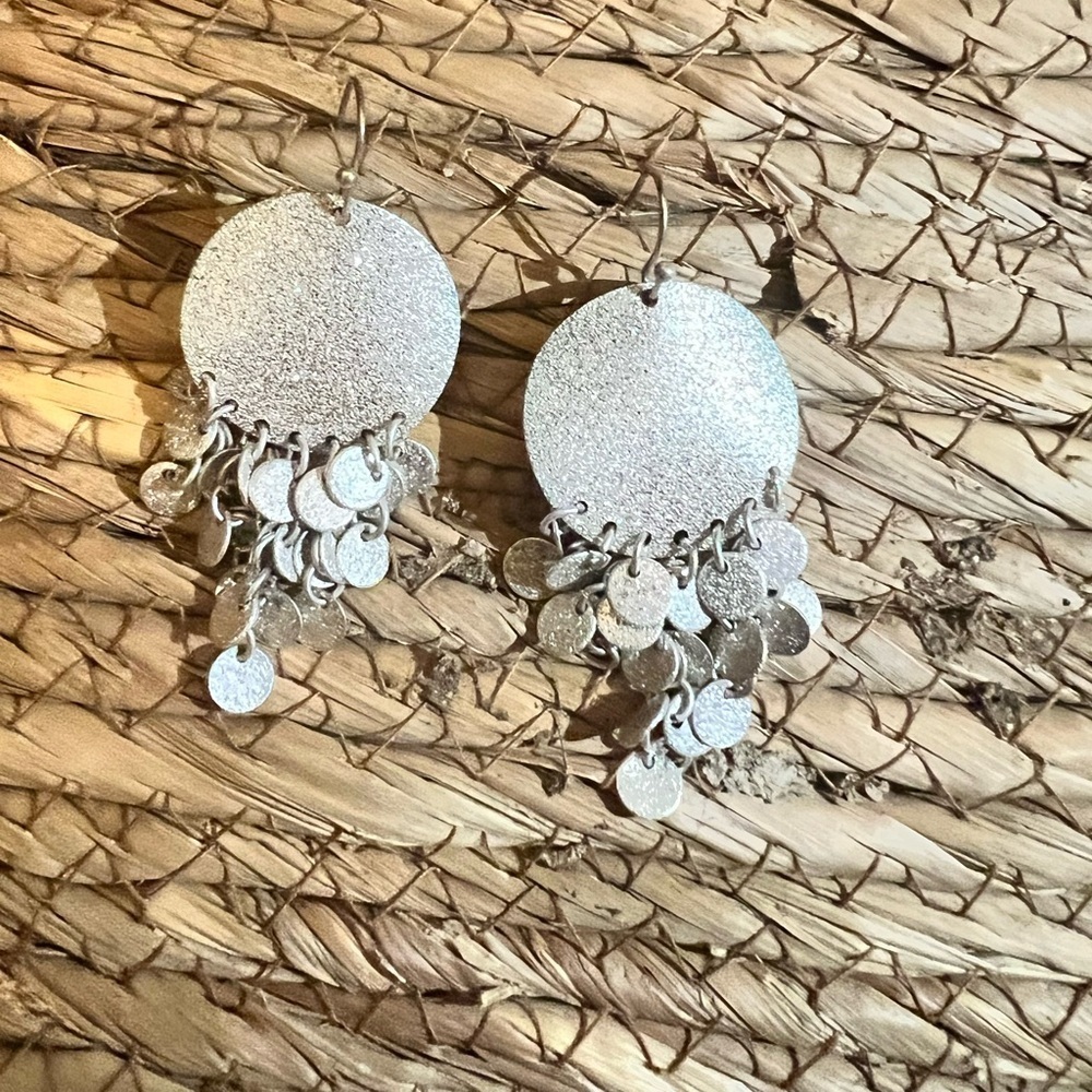 Silver chandelier dangle earrings